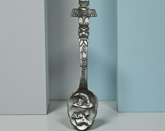 FORT Collectible Genuine Pewter Alaska Travel USA Vintage Souvenir Spoon
