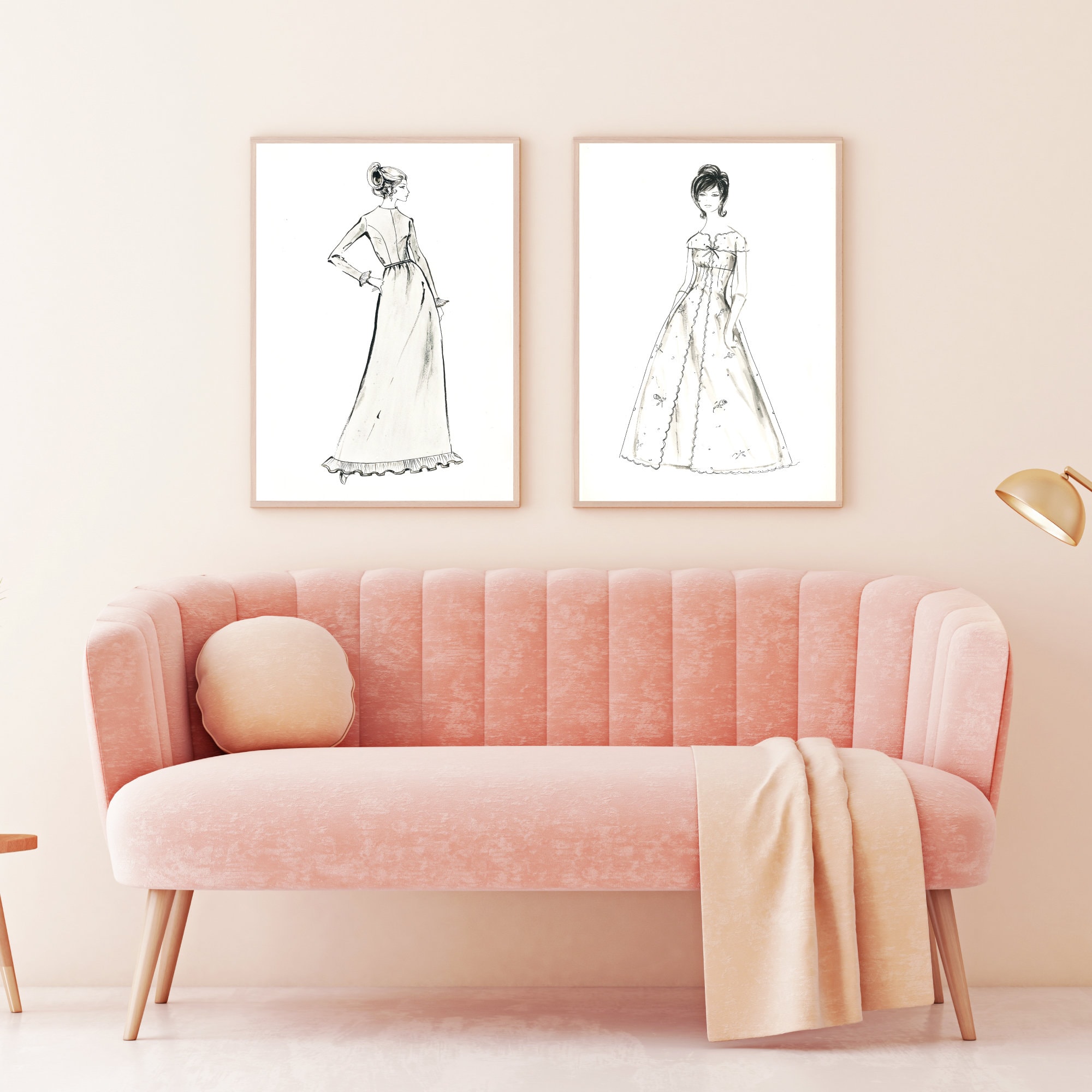 アート・デザイン・音楽 1950s Fashion Print Womens Vintage Retro 50s Fashion art 