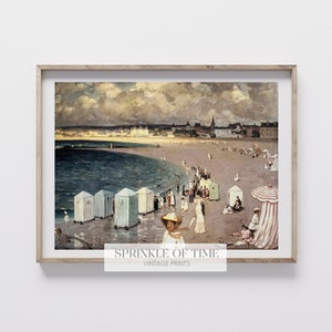 Early 20th Century Painting of Coastal France | Victorian Art | Seaside Painting | Digital Download | Impressionist Art | LS-08