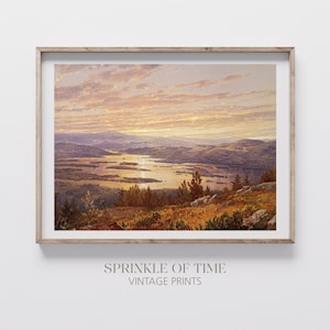 Lake at Sunrise Printable Art | Digital Download | Wall Art | Living Room Decor | Cabin Decor | Lake Art | Lake House Decor | LS-07