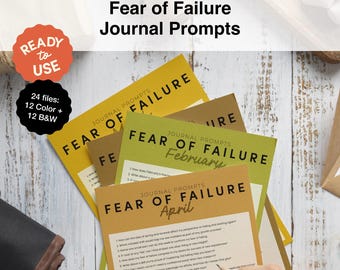 Fear of Failure Journal Prompts: Daily Reflection, Courage Building (PDF)