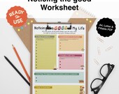 Daily Gratitude Worksheet: CBT Therapy Wellness Tool (Printable PDF)