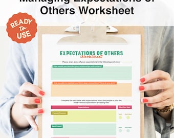 Managing Expectations Worksheet: CBT Therapy, Relationships (Printable & Fillable PDF)