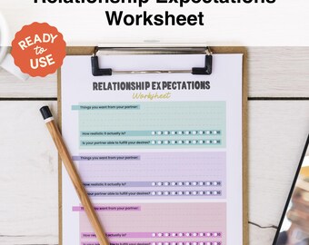 Relationship Expectations Worksheet | Fillable and Printable Workbook for Couples | CBT Therapy for Wellness & Counseling | GoodNotes