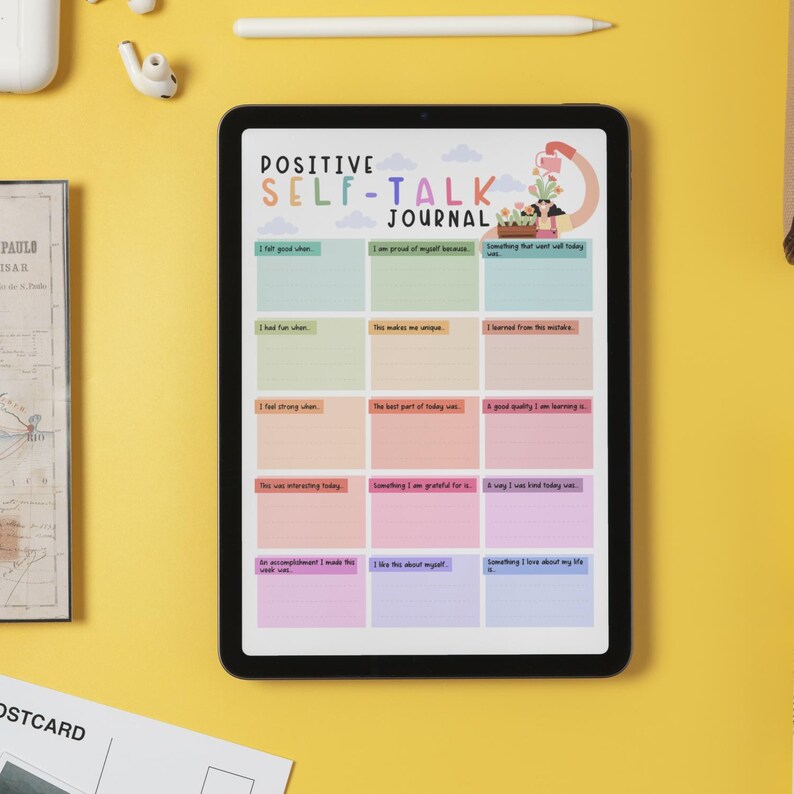 Positive Self-talk Journal | Printable Worksheet for Boosting Self ...