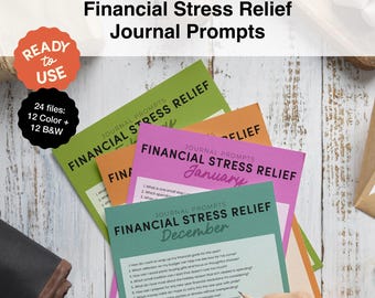 Financial Stress Relief Journal Prompts: Daily Reflection (PDF)