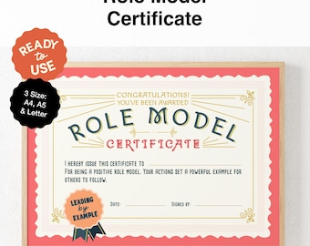 Role Model Certificate of Achievement: Positive Leadership Award (PDF)