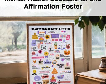Self-Esteem Poster: CBT DBT Therapy Handout (Printable PDF)