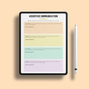 Assertive Communication Worksheet: Fillable, Instant Download ...