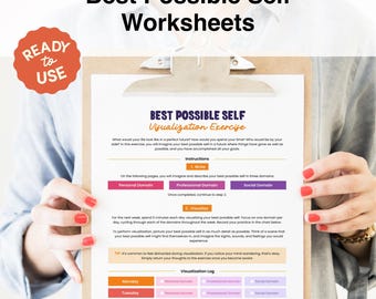 Best Possible Self Worksheet | CBT Therapy for Wellness and Counseling | Instant Download & Printable Personal Growth Worksheet | GoodNotes