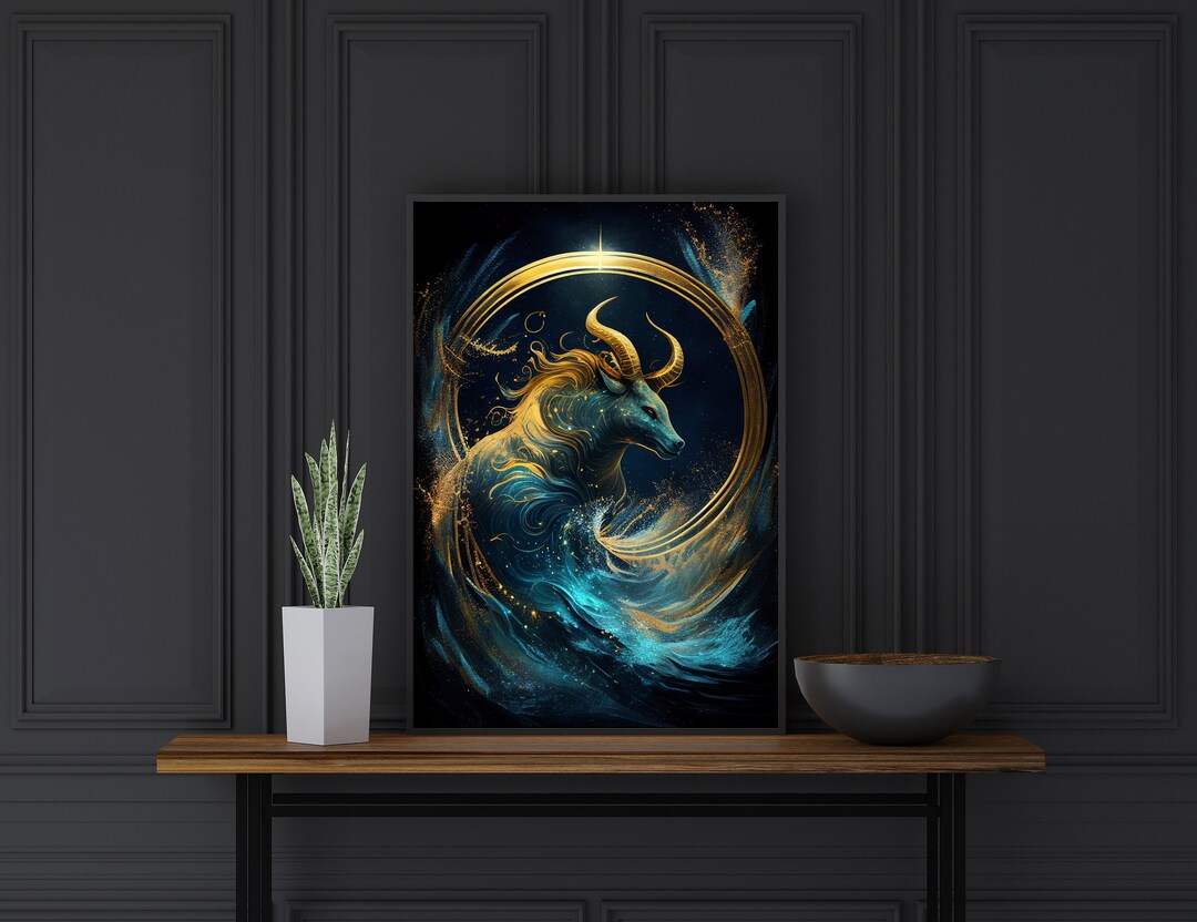 Capricorn Wall Art PRINTABLE Digital Art Decor Zodiac Downloadable AI