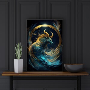 Steinbock | Wandkunst ZUM AUSDRUCKEN | Digitale Kunst Dekor | Sternzeichen | Herunterladbare AI-Kunst