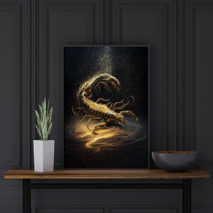 Skorpion | Wandkunst ZUM AUSDRUCKEN | Digitale Kunst Dekor | Sternzeichen | Herunterladbare AI-Kunst