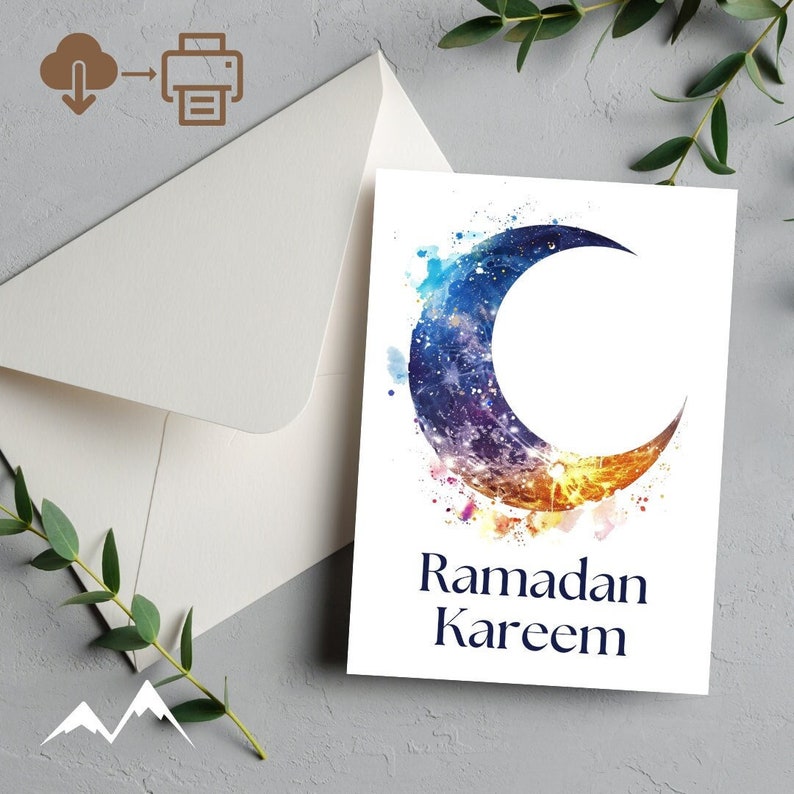 Ramadan Card 8 Islamic Greeting Card Celebrate Ramadhan Digital Printable Downloadable Card image 1