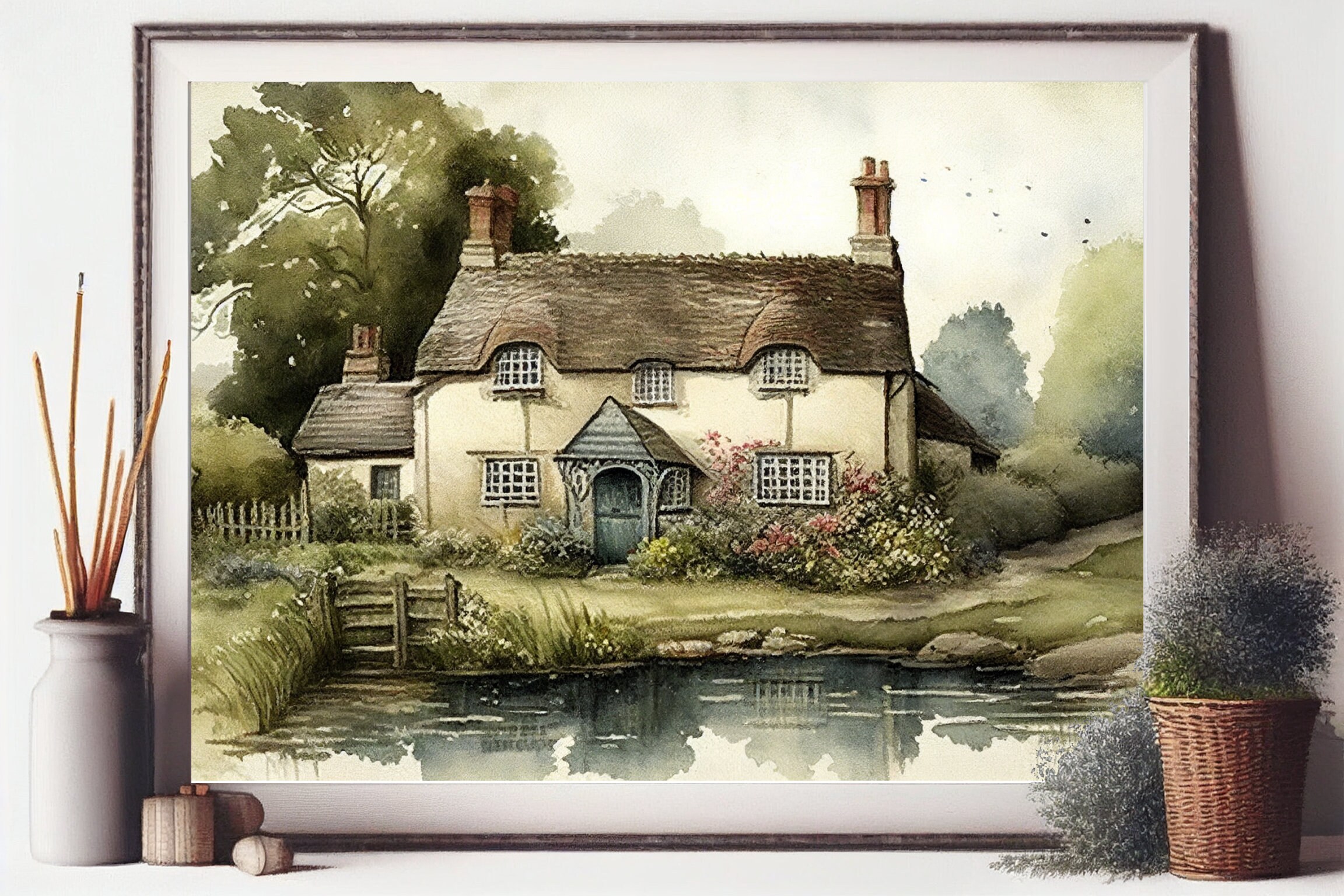 Watercolor Cottage #5 | Wall Art PRINTABLE | Digital Art Decor ...