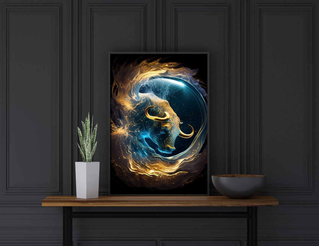 Taurus Wall Art PRINTABLE Digital Art Decor Zodiac Downloadable AI Art Etsy