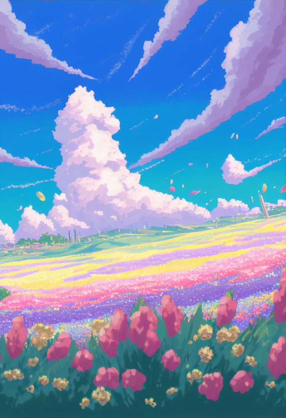 Pin by Mackenzie SBSL on Anime Art  White flowers Anime flower Flower  field