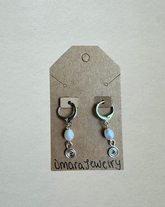 Sterling Silver Freshwater Pearl Swirl Hoop Earrings – Whimsical Dangle Jewelry