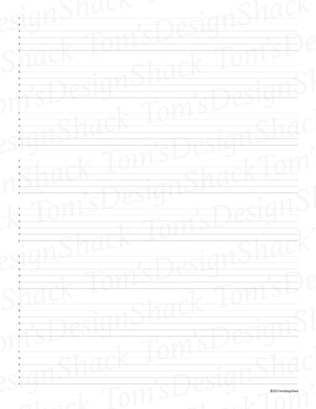 Blank Guitar Tablature Template Etsy Blank Guitar Tablature Template Etsy