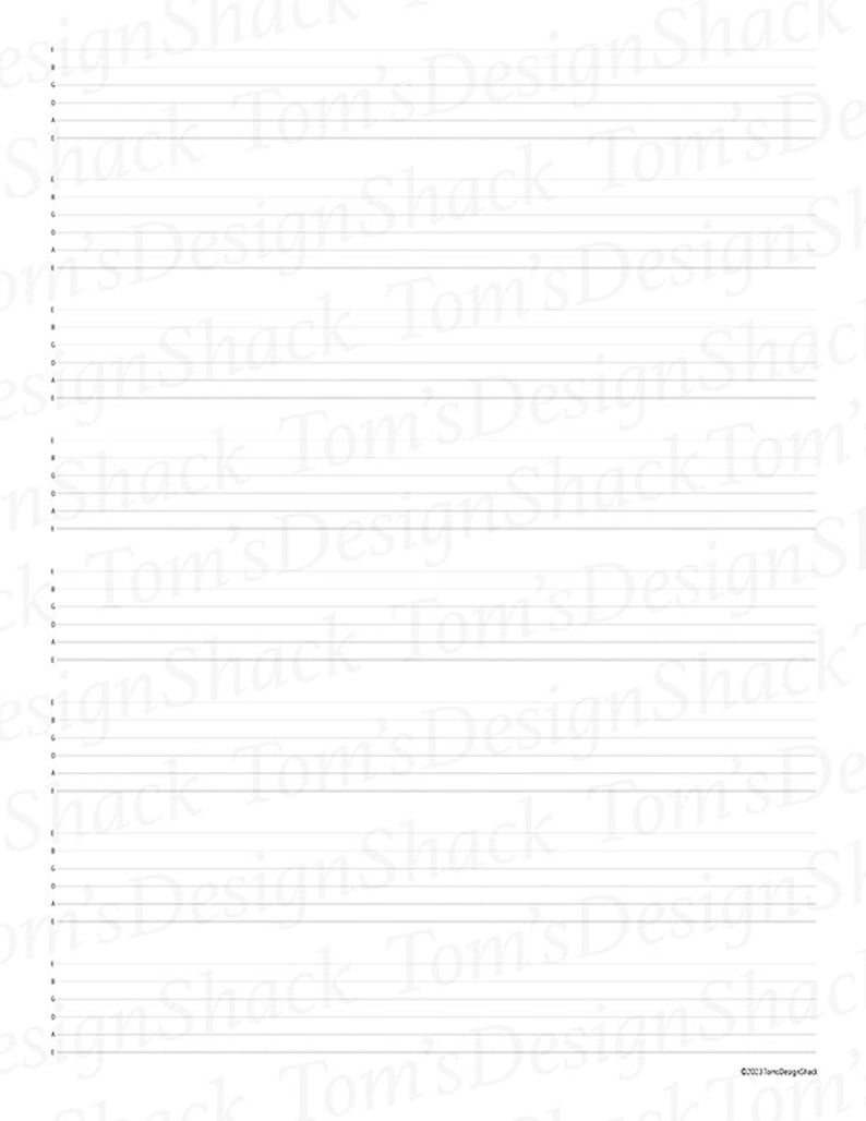 Blank Guitar Tablature Template - Etsy
