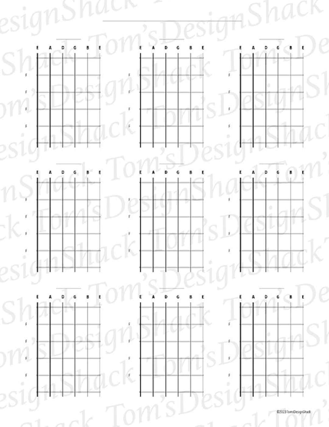 Blank Guitar Chord Template Etsy Blank Guitar Chord Template Etsy