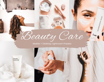 10 Beauty Care Lightroom presets, Beauty presets, Skin care presets, Natural Presets, Skin routine presets, Mobile + Desktop | 2023