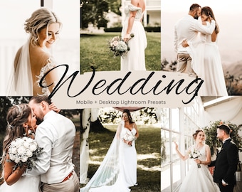 18 Wedding Lightroom Presets, Wedding Presets, Couple Presets, Bohemian Preset, White & Airy Preset, Clean Bright Preset | Bride Preset