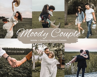 20 Moody Couple Lightroom Presets, Outdoor Presets, Moody filters, Summer Love Presets, Lightroom Mobile Presets, Family Blogger Presets