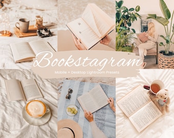 20 Bookstagram Lightroom Presets, Bookstagram filter, Book Presets, Warm Presets, Boho Presets, Lightroom Mobile Presets, Instagram filter