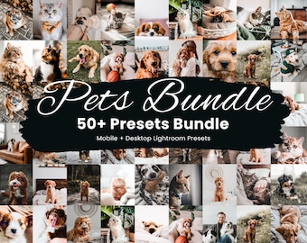 50+ Pets Lightroom Presets Bundle, Dog Presets, Cat Presets, Mobile Pets presets, Mobile Presets Bundle Lightroom, Pets Bundle Presets