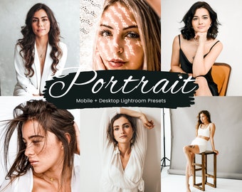 20 Portrait-Lightroom-Voreinstellungen, perfekte Haut, Glow-Voreinstellungen, Studio-Voreinstellungen, Lightroom Mobile-Voreinstellungen, Instagram-Filter, Beauty-Voreinstellungen