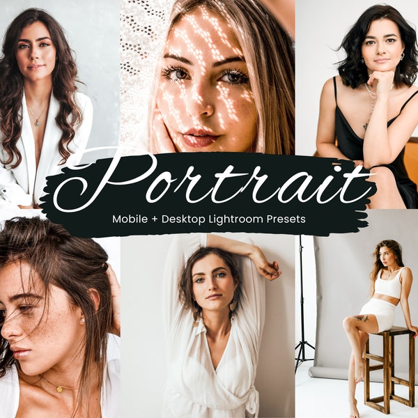 20 Portrait-Lightroom-Voreinstellungen, perfekte Haut, Glow-Voreinstellungen, Studio-Voreinstellungen, Lightroom Mobile-Voreinstellungen, Instagram-Filter, Beauty-Voreinstellungen