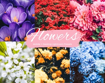 10 Flowers Lightroom Presets, Flower presets, Flower Instagram filters, Flowers Mobile Presets for Lightroom, Mobile + Desktop, 2023