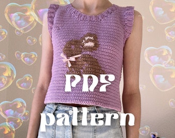 Bunny Vest - Crochet pdf Pattern Sweater Vest coquette