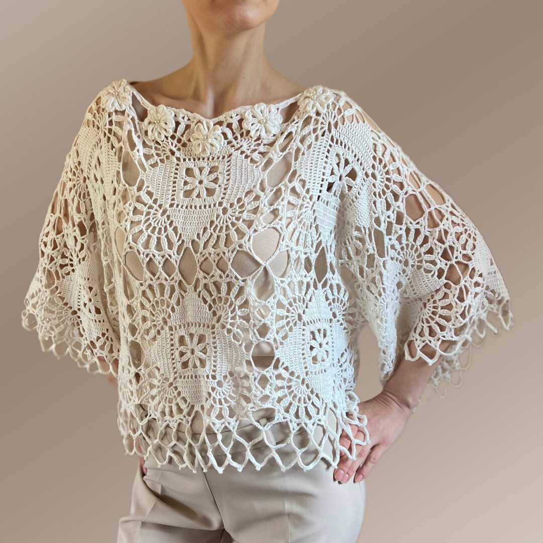 CLAIRMONT CROCHET TRIMMED TOP, RESORT WHITE