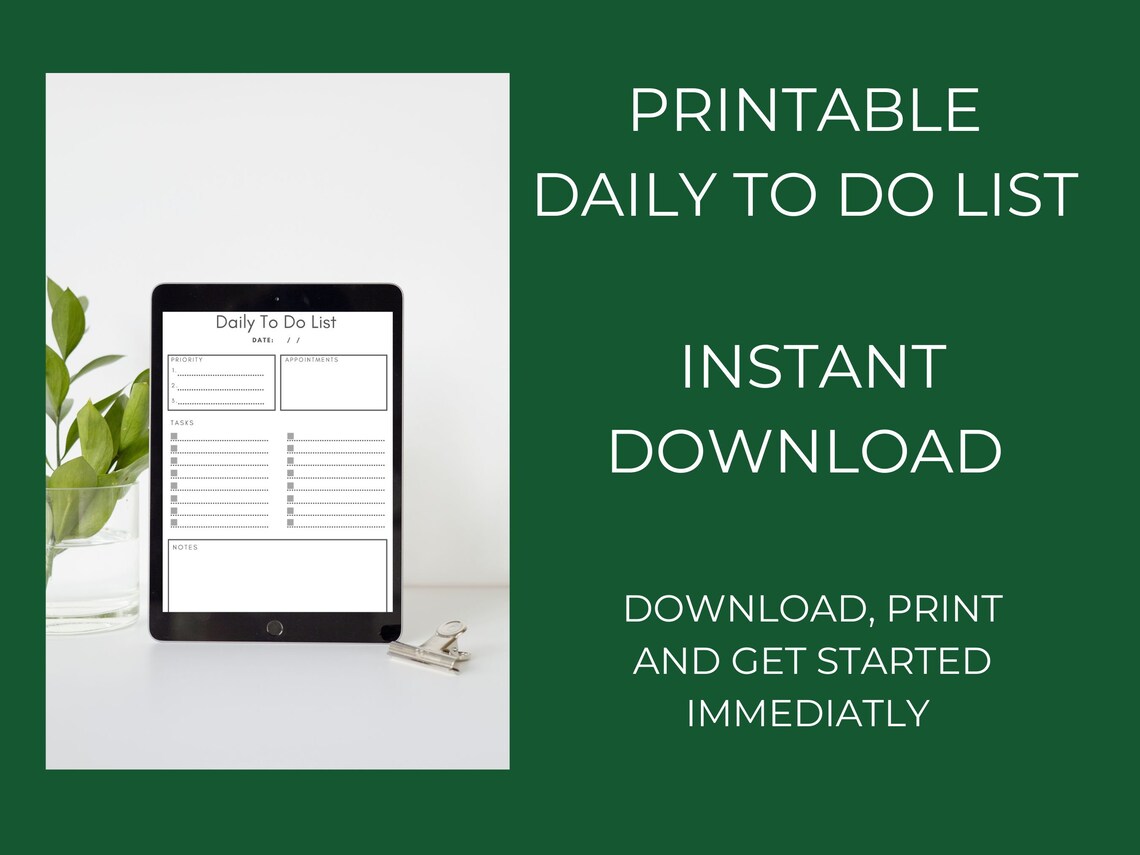 Printable to Do List PDF Daily to Do List Task Lists Appointment ...