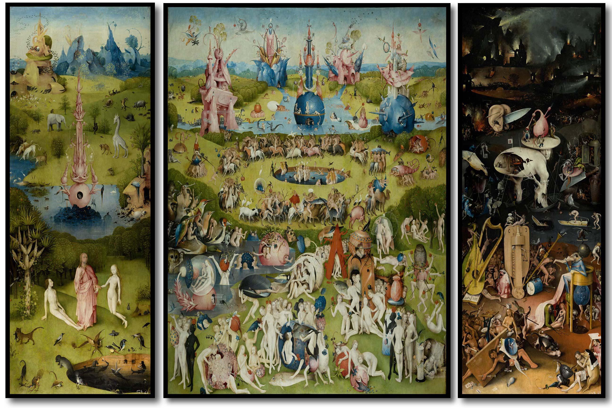 Garden of Earthly Delights by Hieronymus Bosch - Multi-Paneled Prints, Choose Number of Panels, Total Size, and Accent Color