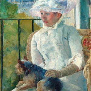 Young Girl at a Window (1883-1884) by Mary Casset - Framing Options Available