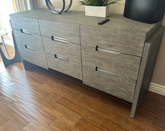 Bernhardt Contemporary Gray Foundations 9-Drawer Dresser, Modern Acadia Wood Bedroom Dresser, Bedroom Furniture