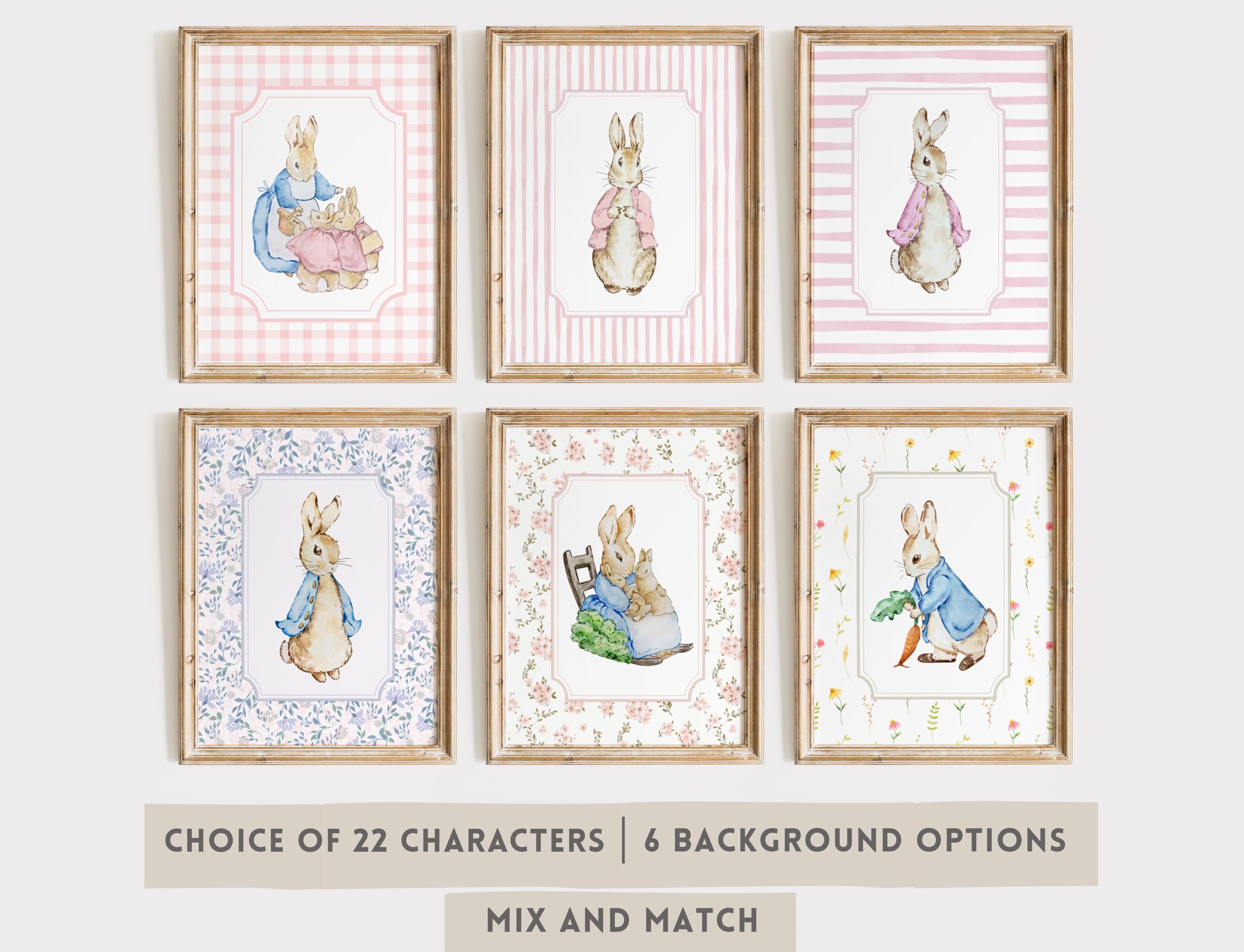 Peter Rabbit Nursery Prints, Vintage Nursery Decor Girl, Beatrix Potter ...