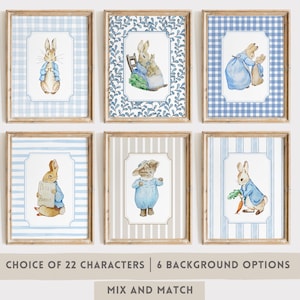 Peter Rabbit Kinderzimmer Drucke, Beatrix Potter Galerie Wandkunst, Spielzimmer Dekor, Vintage Kinderzimmer Dekor Junge, Set von 3 Prints, Neues Baby Geschenk