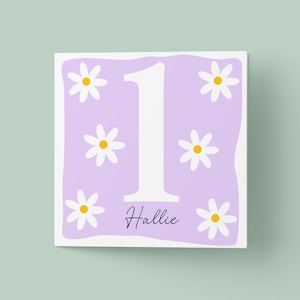 Girls First Birthday Card | Personalised 1st 2nd 3rd Children’s Birthday Card | 1st Birthday Card | First Birthday Card | Daisy Card