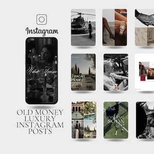 Old Geld Luxus Instagram Posts Ästhetisch | Social Media Portrait Vorlage Beiträge | Social Media Feed für alte Geldästhetik