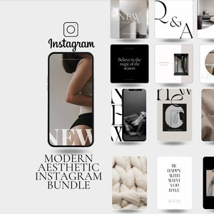 Modern Aesthetic Bundle for Instagram | 81 Digital Templates | Social Media Posts | Canva Templates | Instagram Stories | Instagram Posts