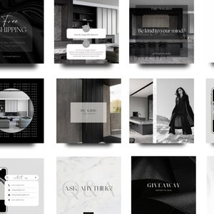 Luxury Minimalist Instagram Post Templates | Black & White Canva Design ...