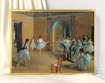 Ballerina vintage wall art, ballet art, dance studio wall decor, vintage ballet art, vintage wall art, impressionist art