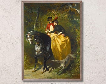 Horse Art Print, Alfred de Dreux, Equestrian Decor, Vintage Painting, Fine Art, Classical Horse and Rider Print