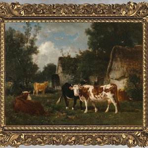 Digital download, antique print, farmhouse wall art decor, cow decor, vintage cow print