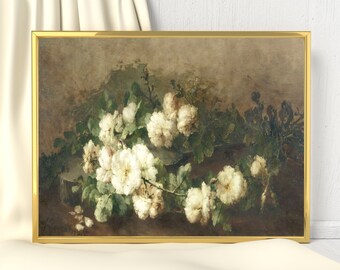 Digital download roses print, roses wall art, vintage roses art, vintage wall art, wall decor