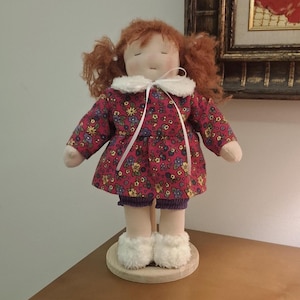 Handmade Waldorf Doll: 12.2&quot; Wool-Filled Baby Doll